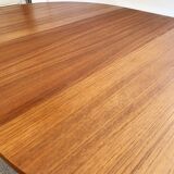 Extendable swedish round teak dining table
