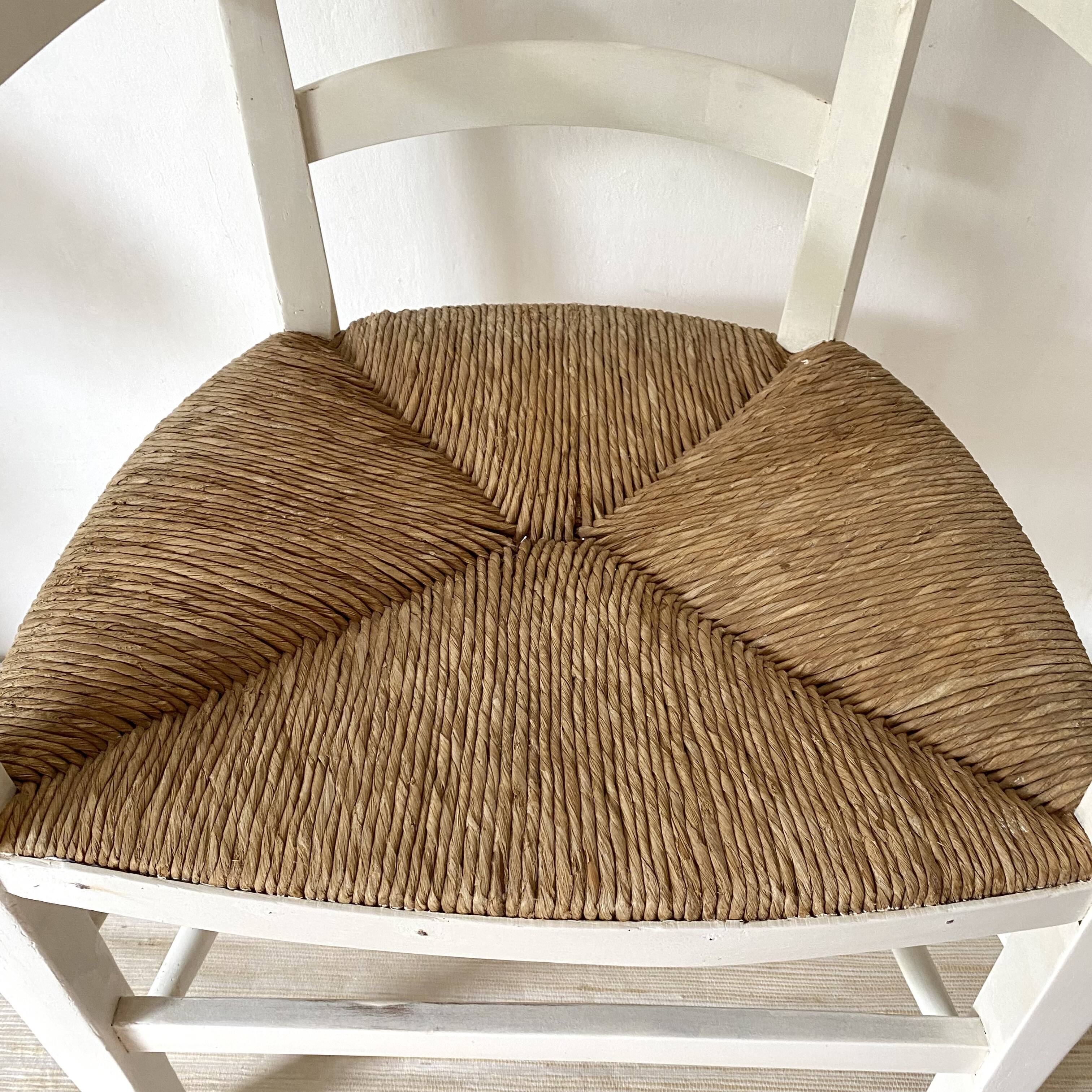 Fauteuil en bois et paille , esprit campagne