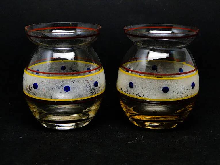 Paire de vases, pop art, verre, Huta Hortensja, Pologne, années 1960