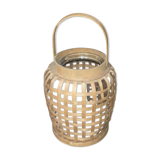 Rattan basket and glass