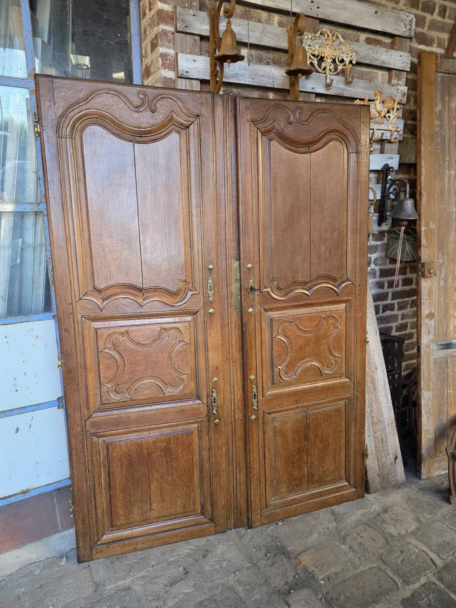 Pair of 19th-century oak cupboard doors