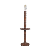 Art Deco Geometric Oak French Mid-Century Floor Lamp