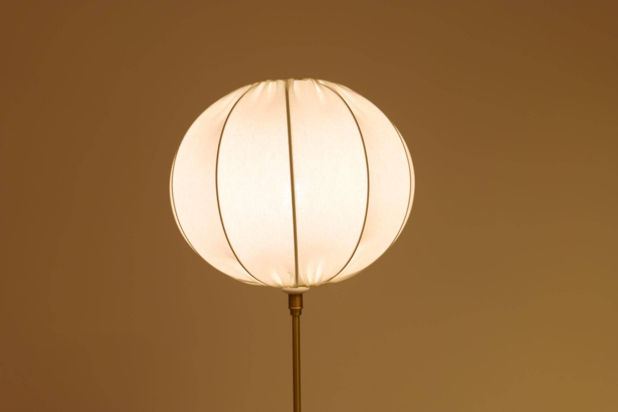 Large brass table lamp by Aage Petersen, for Le Klint, Denmark, 1970s.