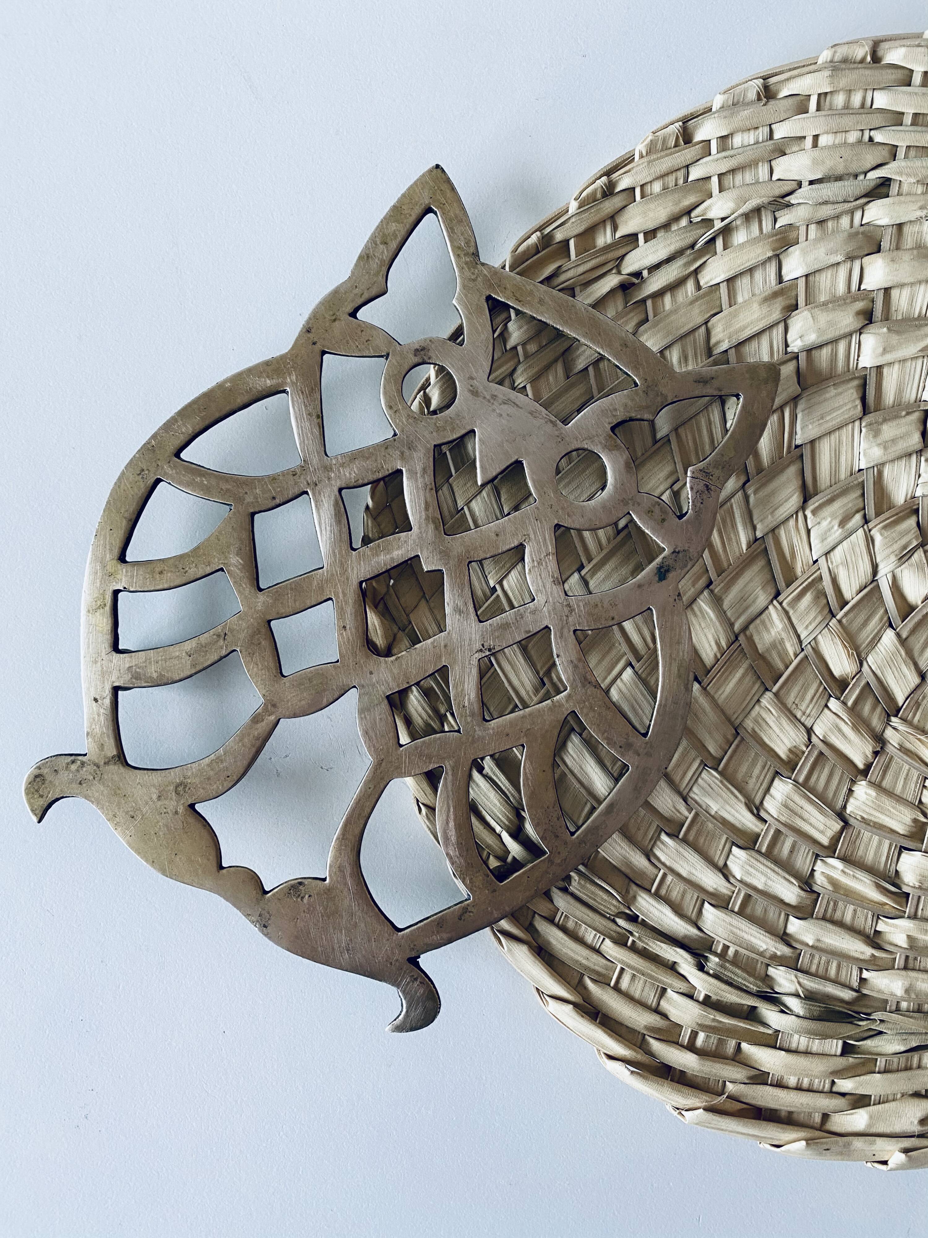 Brass owl dish