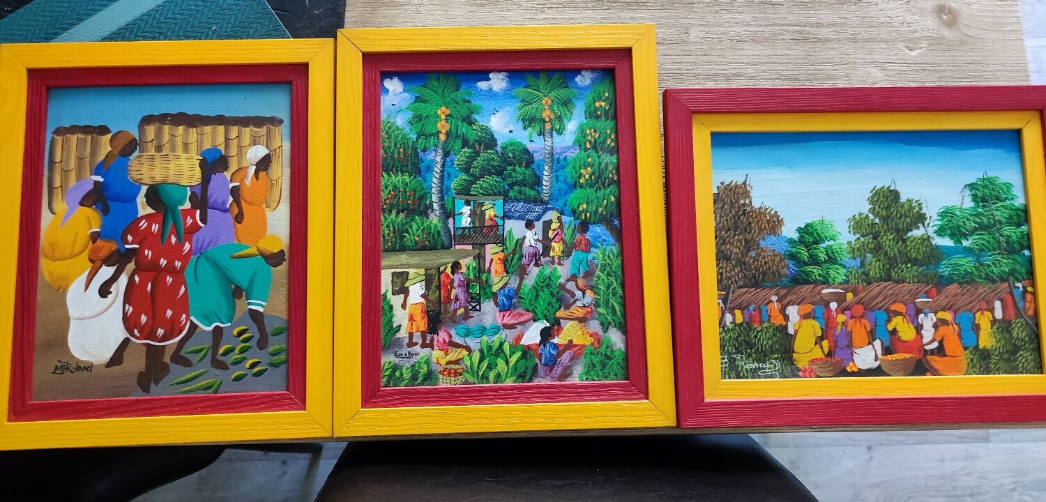 3 colorful paintings