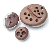 Set of 3 stoneware flowers by Jeanne and Norbert Pierlot