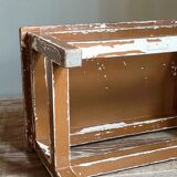 Vintage patinated solid wood side bench