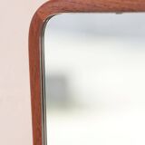 Vintage Teak Wall Mirror - Asymmetrical Scandinavian Design, 1950s