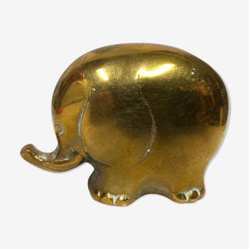 70s golden brass elephant paper press
