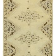 1960s handmade vintage oriental beige rug 109 cm x 200 cm