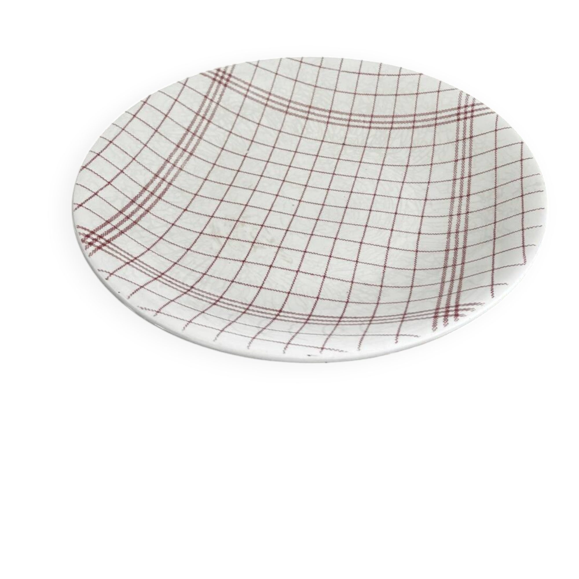 Vintage shallow plate with towel pattern Gien