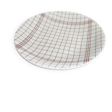 Vintage shallow plate with towel pattern Gien