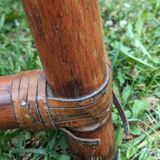 Vintage bohemian chic 70s smoked glass bamboo coffee table