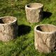 3 "trunk" planters, 1960s