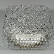 1960s 1970s Ceiling Lamp Flush Mount in Glass & Metal Space Age Design