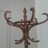 Wooden parrot coat rack - old style curved wood - 12 bells