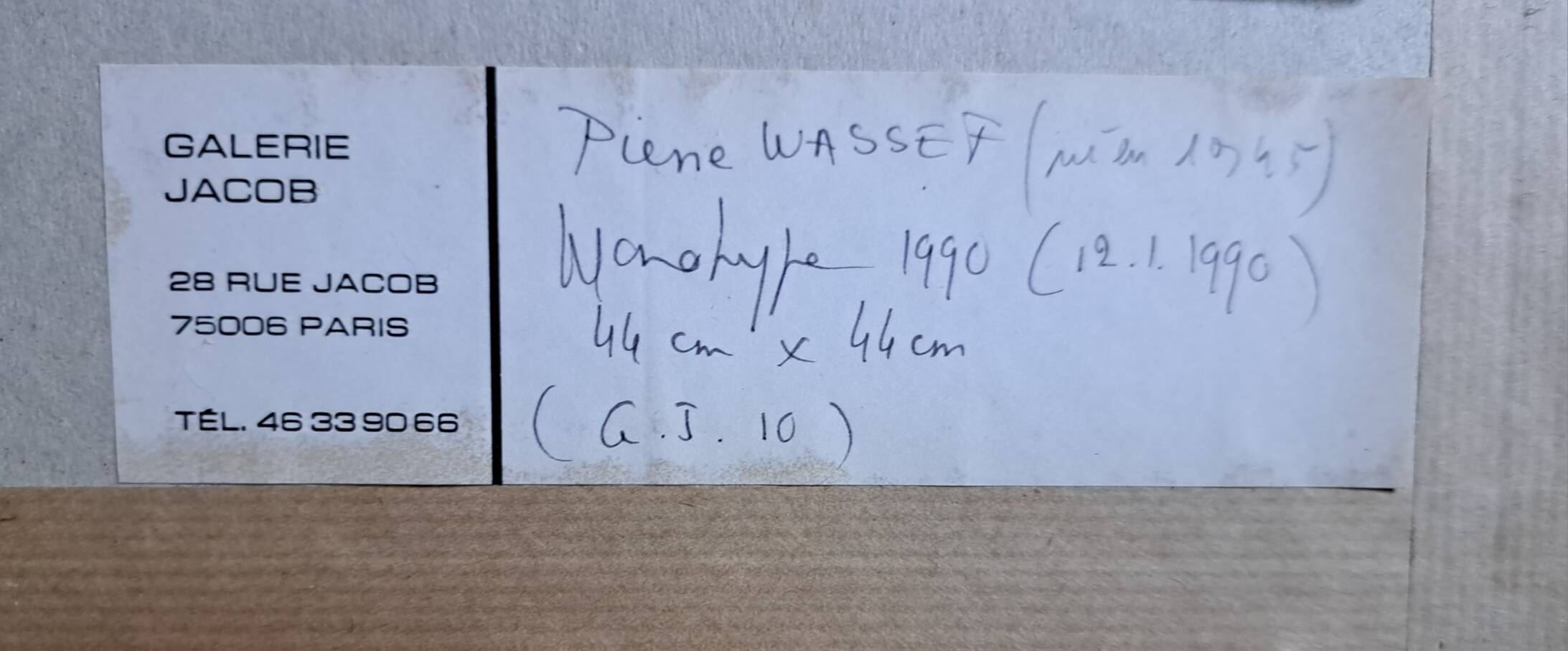 Surrealist and minimalist monotype painting signed by Pierre WASSEF - 1990