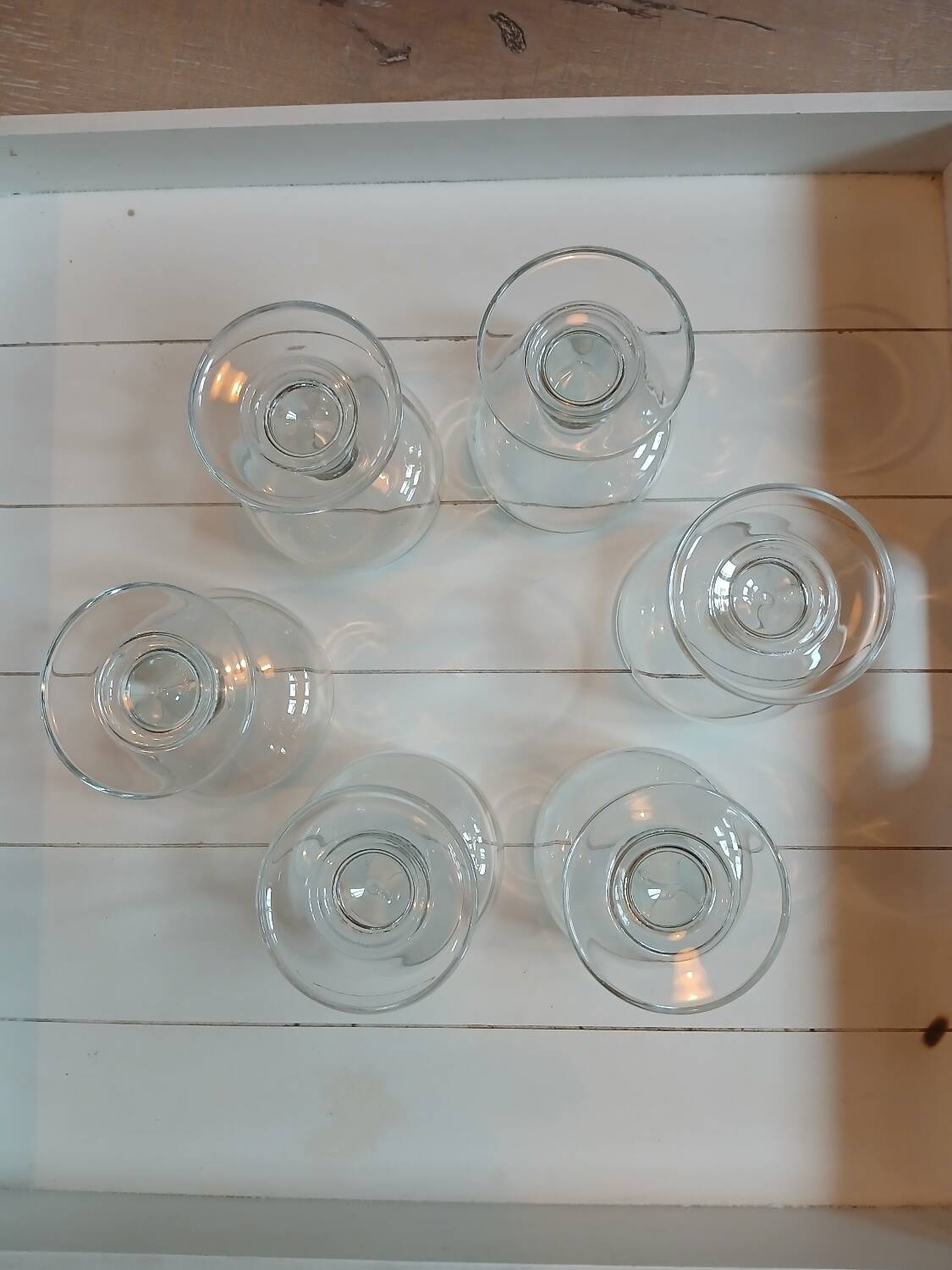 6 old champagne glasses