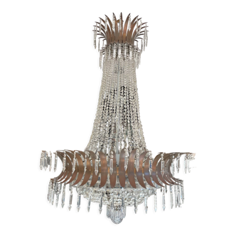 Lustre montgolfière en cristal de l'ancien Palais Croisette de Cannes