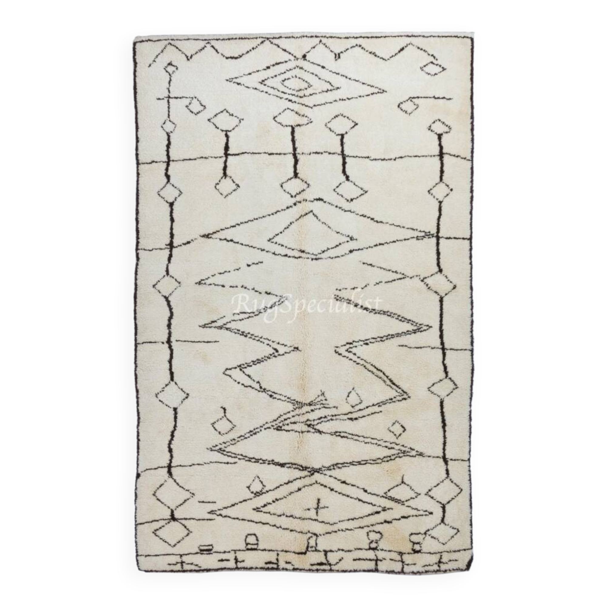 Moroccan Berber Rug Made of Natural Undyed Wool