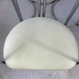 Chrome table and two modernist chairs