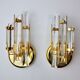 Pair of Venini wall lamps cut glass Murano Italy 1980