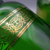 Glass jars container made in green belgium with golden liseret