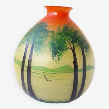 Vase verre signé