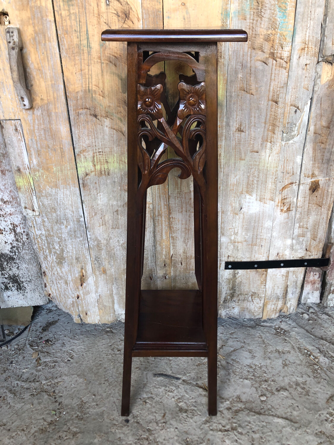 High table silver mahogany carved vintage