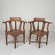 Ensemble de 2 chaises d'angle en teck, années 1980