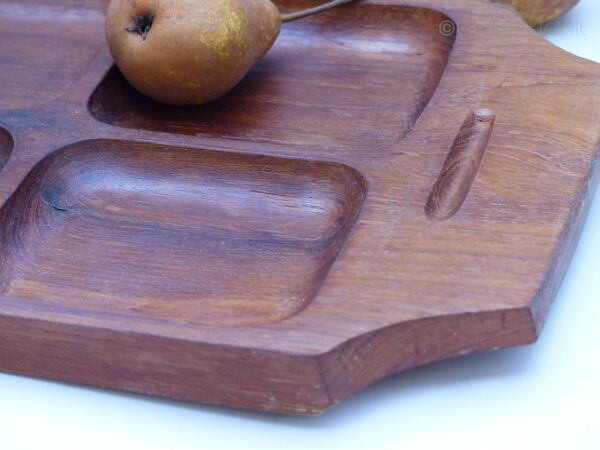 Plateau en teck  apéritif vintage scandinave