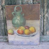 Still life painting "with jug and fruit"