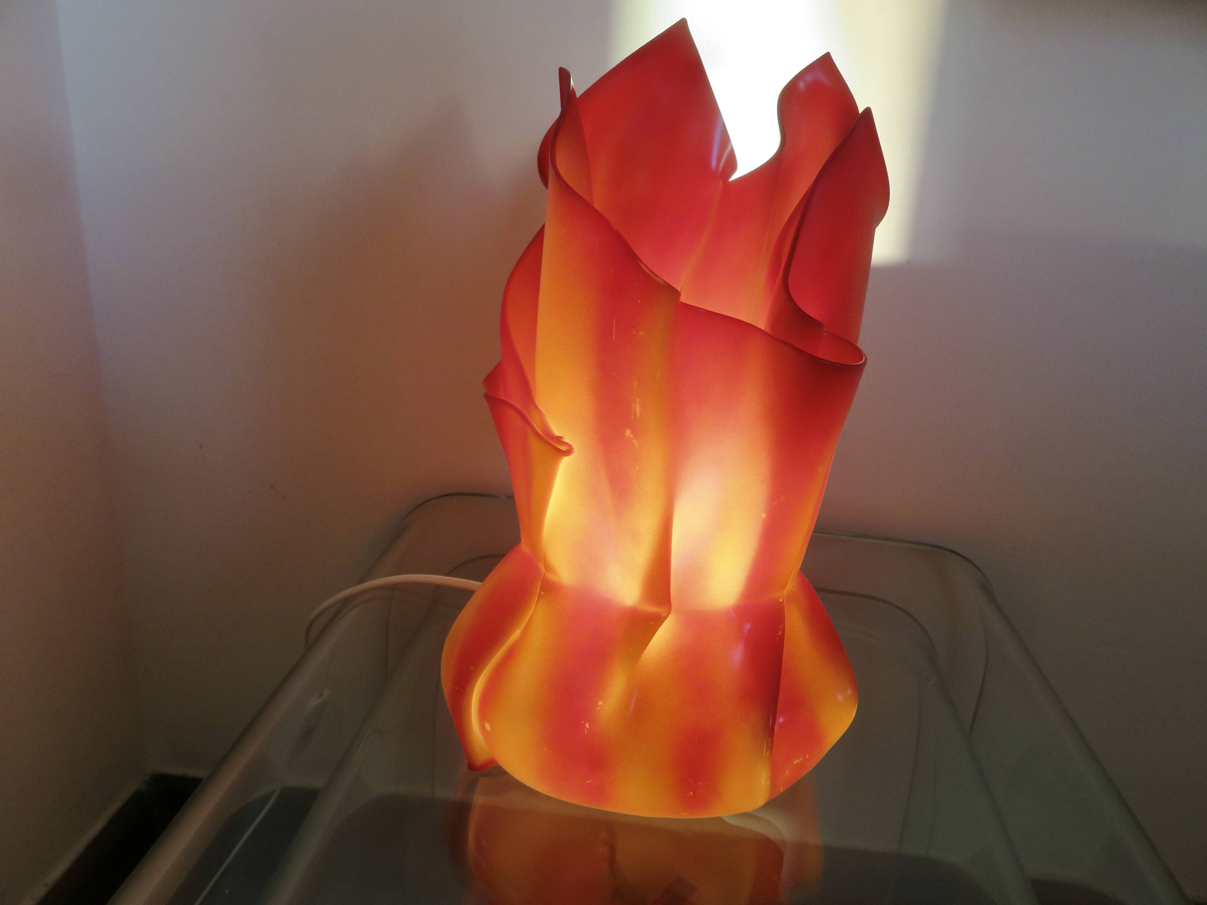 Draped chaplain lamp, Les Exclarares, in polycarbonate, 1980
