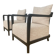 Pair of Be Bop armchairs – Specchio Nature fabric – excellent condition