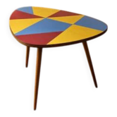 Table tchécoslovaque style Bruxelles en chêne et umakart coloré, années 1950