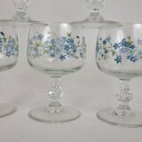 6 verres à eau Vintage Arcopal Myosotis Veronica