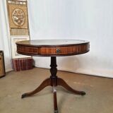 English game table leather tray and lion foot