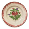 Old plate with red peonies