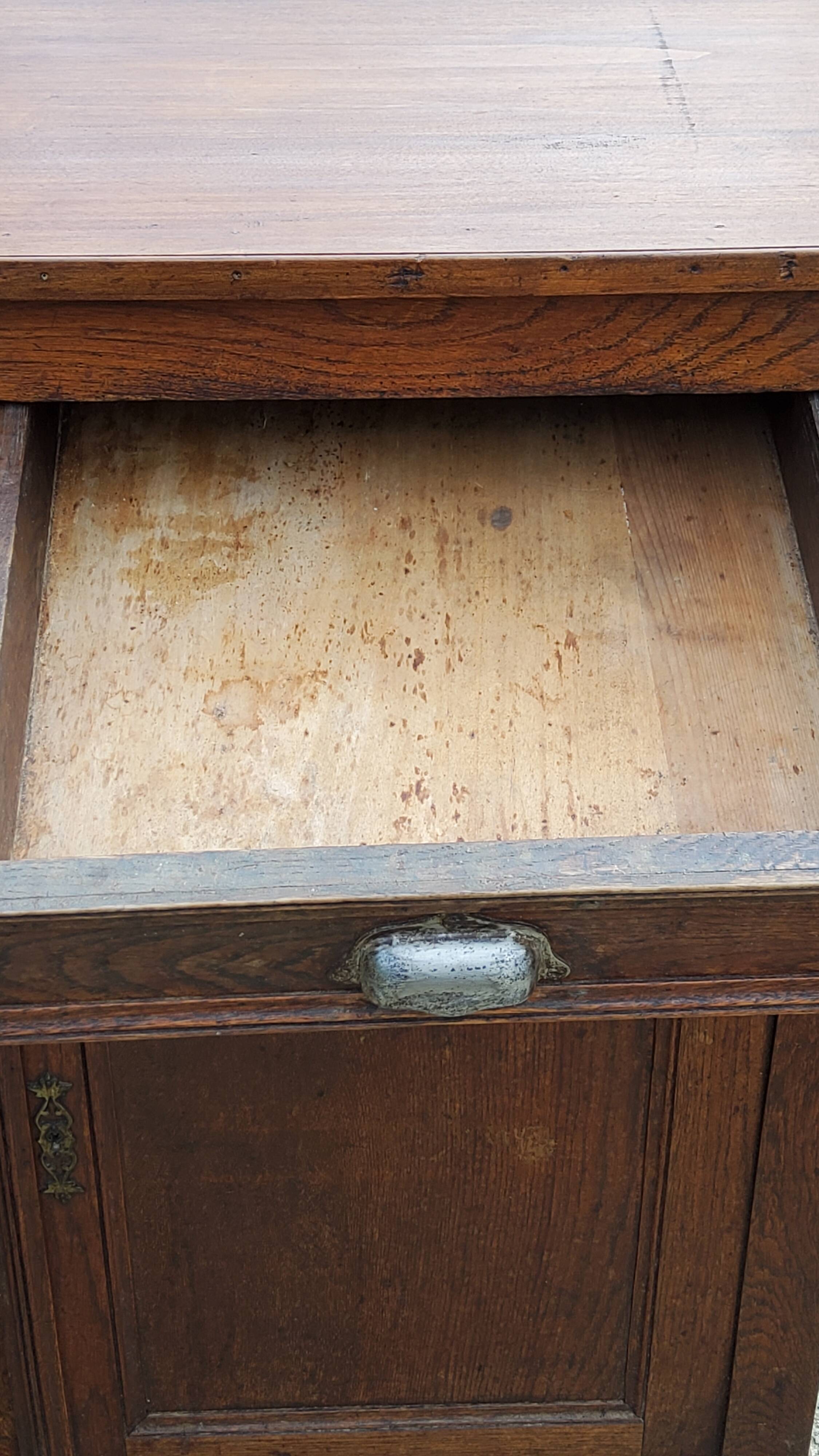 Parisian sideboard in solid oak and solid poplar early 20th century