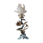 brass and pewter floral lamp 1900 art nouveau murano tulip 37x16