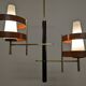 Scandinavian teak and brass chandelier from the 50s/60s