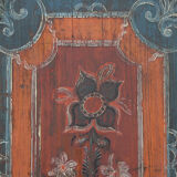 Rustic Farmhouse Folk Art Painted Bridal Cabinet