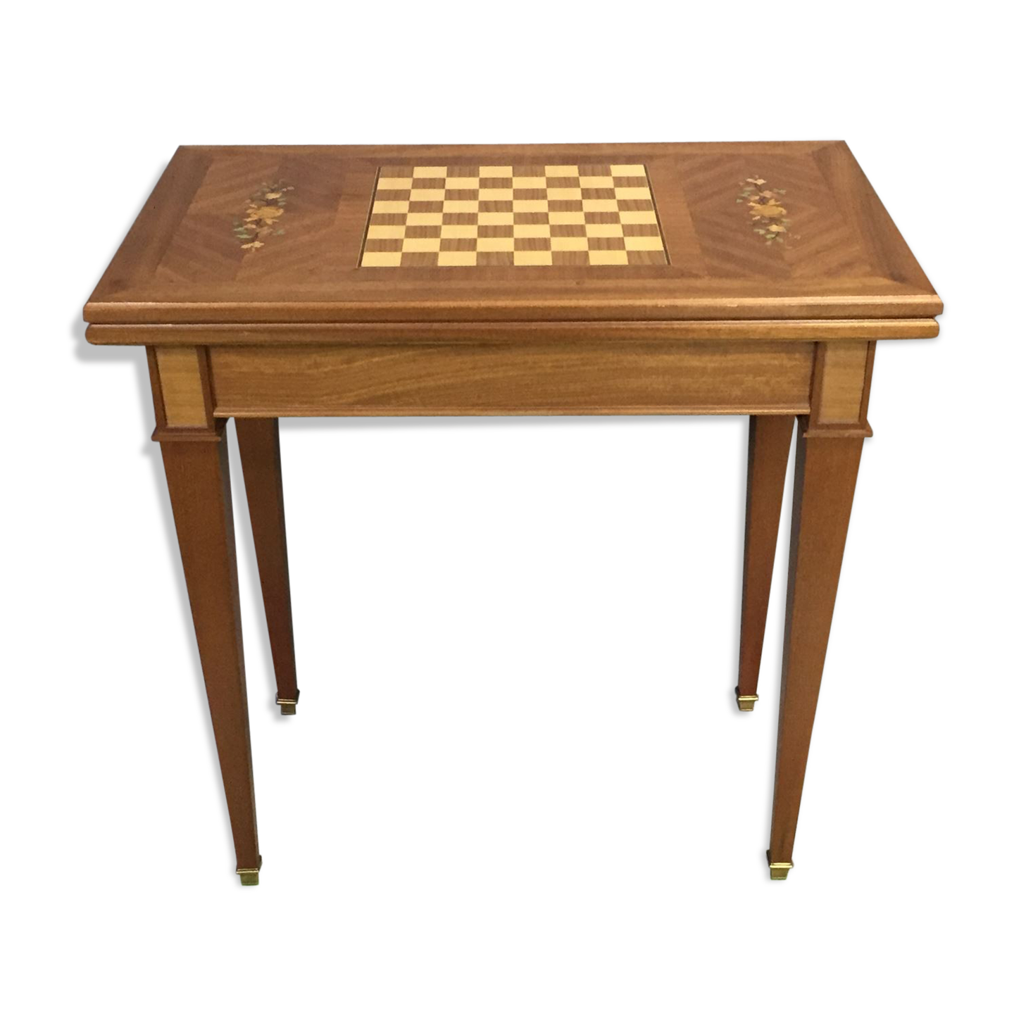 Table à jeux des années 50 en marqueterie