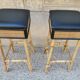 Pair of vintage bamboo stools from the 70s