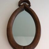Brutalist mirror in oval shape 1950 - 30,5x59,5cm