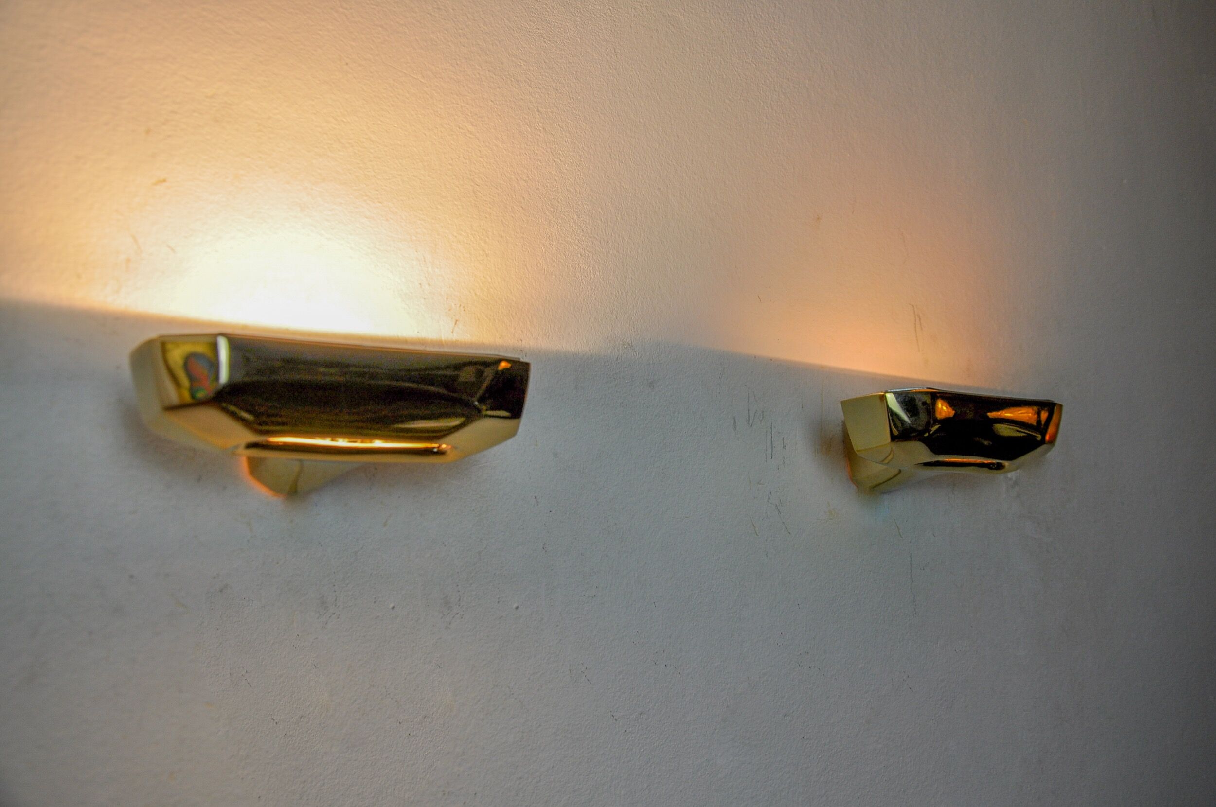 Pair of Ette sconces by Marset, brass structures, Spain, 1980