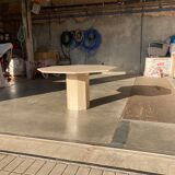 Travertin dining table octagonal