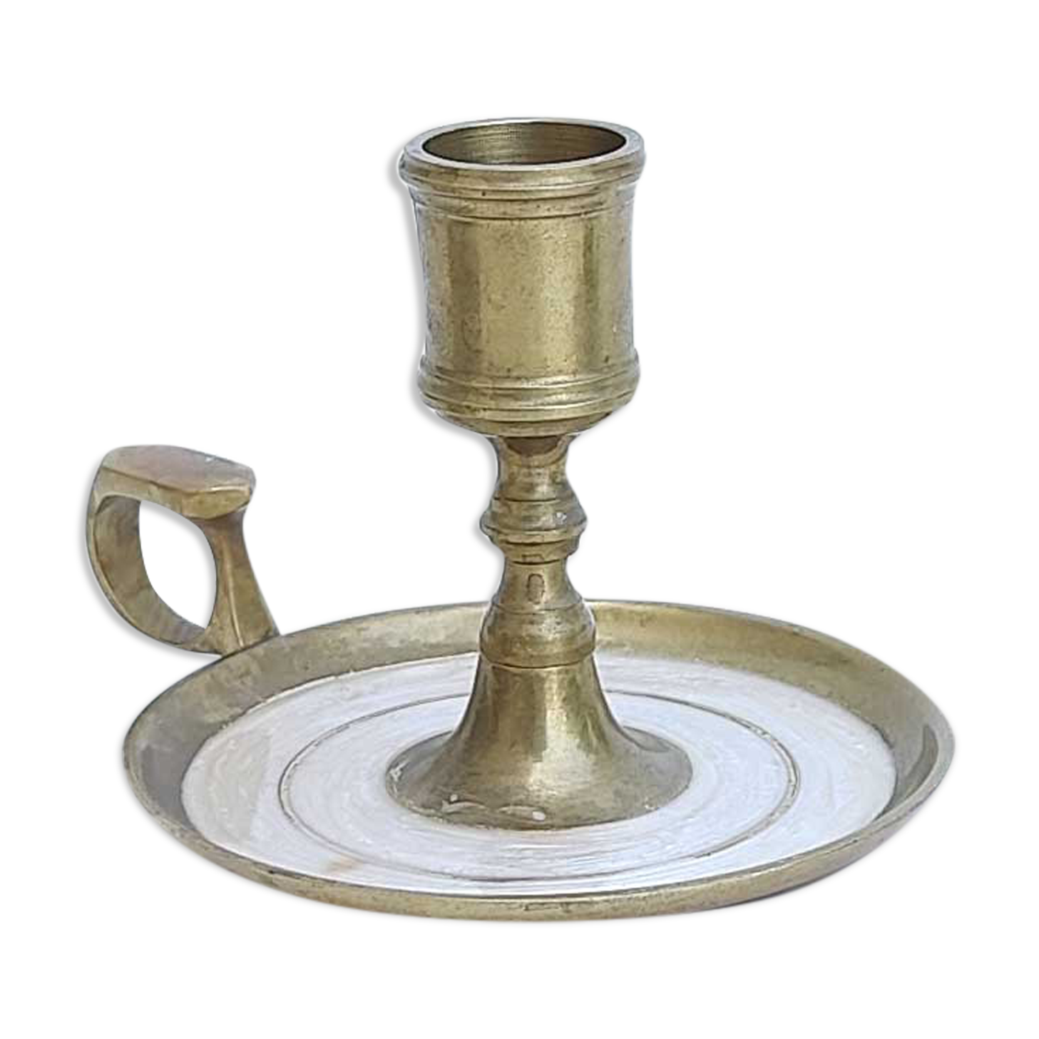 Golden brass candle holder