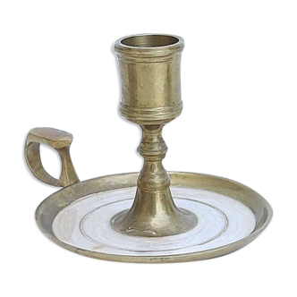 Golden brass candle holder