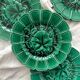 4 old plates in Sarreguemines vine leaf slip